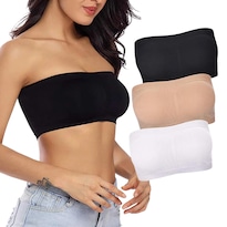 Brasier Push Up Strapless Sin Tirantes Y Invisible Bra 3 Piezas