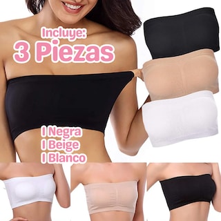 Foto 2 | Foto 2 | Brasier Push Up Strapless Sin Tirantes Y Invisible Bra 3 Piezas