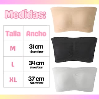 Foto 3 | Foto 3 | Brasier Push Up Strapless Sin Tirantes Y Invisible Bra 3 Piezas