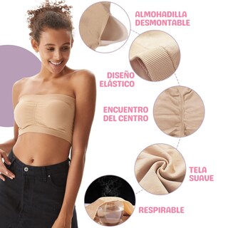Foto 6 | Foto 6 | Brasier Push Up Strapless Sin Tirantes Y Invisible Bra 3 Piezas
