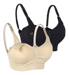 Foto 1 | Foto 1 | Brasier de Lactancia Malubero Negro y Beige Copas Ajustables Talla XG 2 Piezas