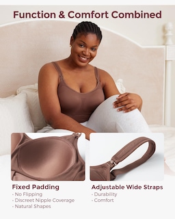 Foto 4 | Foto 4 | Sujetador Momcozy, De Licra, Manos Libres, Con Acolchado Fijo, Color Chocolate - Venta Internacional.