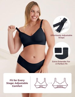 Foto 4 | Foto 4 | Sujetador De Lactancia Momcozy Yn21 Pregnancy Sleep Black - Venta Internacional.