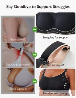 Foto 7 | Foto 7 | Sujetador De Lactancia Momcozy Busty, Cobertura Total, Cuello En U, Inalámbrico, Negro - Venta Internacional.