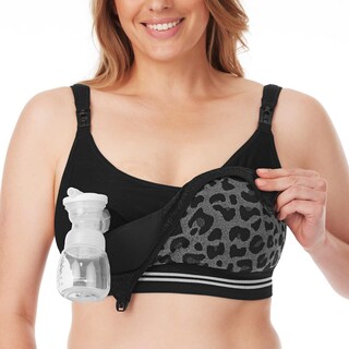 Foto 1 | Foto 1 | Sujetador Momcozy Sin Costuras 4 En 1 Manos Libres Negro Leopardo - Venta Internacional