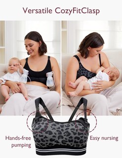Foto 2 | Foto 2 | Sujetador Momcozy Sin Costuras 4 En 1 Manos Libres Negro Leopardo - Venta Internacional