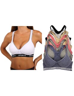 Foto 1 | Foto 1 | Brasier Deportivo De Algodón Tatys Fashion Paquete Con 6 Bras