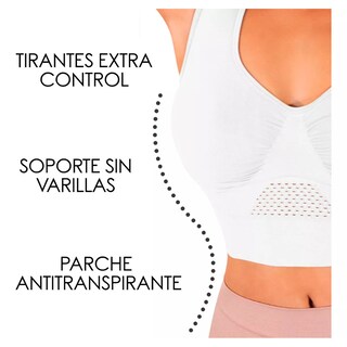 Foto 4 | Foto 4 | Set de Top para Dama 1 de Control + 1 de Descanso + Panty de Regalo Blanco I Love Shape