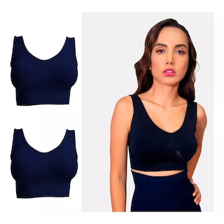 Foto 2 | Foto 2 | Kit 2 Bra Fresh I Love Shape M2224+2024 color Azul 1 de Control más 1 de Descanso y Panty de Regalo