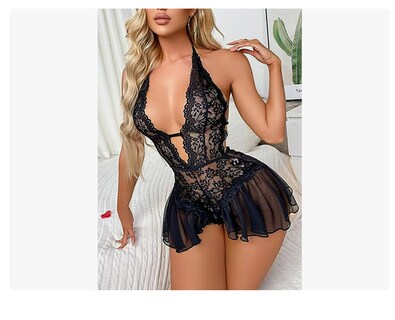 Foto 5 | Foto 5 | Baby Doll Negro con Encaje 1 Pieza