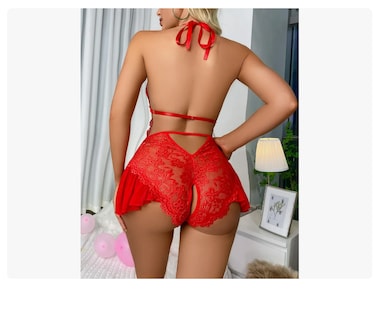 Foto 1 | Foto 1 | Lencería 1 Pieza Encaje Baby Doll Rojo