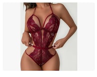 Lencería Encaje Sexy Mujer Baby Doll Rojo