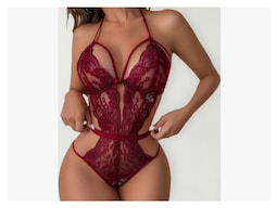 Lencería Encaje Sexy Mujer Baby Doll Rojo