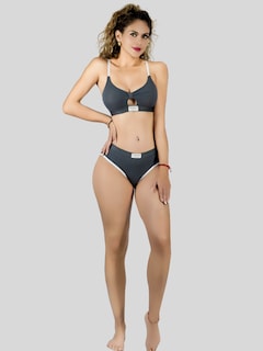Foto 2 | Foto 2 | Set De Lencería Mujer Brasier Y Calzón Cómodo Casual Set.i-1005 Gris Oscuro Juego De Ropa Interior Dama