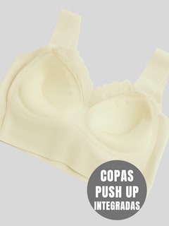 Foto 6 | Foto 6 | Brasier Push Up Con Encaje Floral Bra-1001 Beige Soporte Total Y Diseño Cómodo