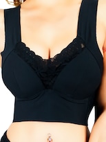 Brasier Push Up Con Encaje Floral Bra-1001 Negro Soporte Total Y Diseño Cómodo