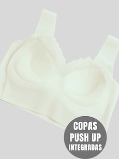 Foto 6 | Foto 6 | Brasier Push Up Con Encaje Floral Bra-1001 Blanco Soporte Total Y Diseño Cómodo