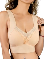 Brasier Push Up Con Encaje Floral Bra-1001 Nude Soporte Total Y Diseño Cómodo