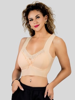 Foto 2 | Foto 2 | Brasier Push Up Con Encaje Floral Bra-1001 Nude Soporte Total Y Diseño Cómodo