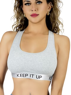 Foto 1 | Foto 1 | Bra Mujer Con Copas Push Up Peto Medio Bra-1004 Gris Claro Comodidad Sin Varilla