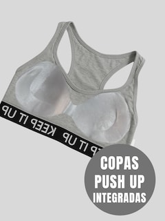 Foto 5 | Foto 5 | Bra Mujer Con Copas Push Up Peto Medio Bra-1004 Gris Claro Comodidad Sin Varilla