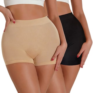 Foto 1 | Foto 1 | Set De 2 Panty Fajas Boxer De Mujer Cyf-08 Negro Y Nude Levanta Gluteos