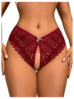 Foto 1 | Foto 1 | Bragas Soly Hux Con Corte De Encaje En La Espalda Cruzada, Color Burdeos - Venta Internacional.