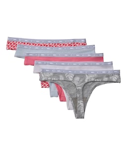 Foto 3 | Foto 3 | Bragas Tipo Tanga Tommy Hilfiger Con El Logotipo Clásico De Algodón, Paquete De 5 - Venta Internacional.