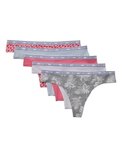 Foto 1 | Foto 1 | Bragas Tipo Tanga Tommy Hilfiger Con El Logotipo Clásico De Algodón, Paquete De 5 - Venta Internacional.