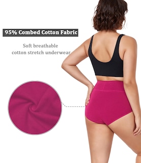 Foto 3 | Foto 3 | Braguitas De Cintura Alta De Algodón Para Mujer Underwear Wirarpa, Paquete De 5 - Venta Internacional.