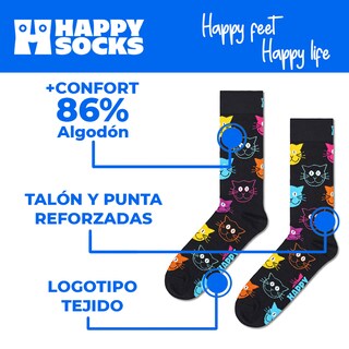 Foto 4 | Foto 4 | Calcetines Happy Socks Diseño Gatitos Unisex