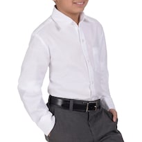 Camisa Juvenil Yale Boys Regular Fit Botón Oculto 3216 Blanco