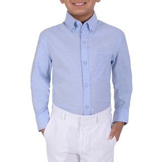 Foto 4 | Foto 4 | Camisa Juvenil Yale Boys Regular Fit Botón Oculto 3216 Azul Cielo