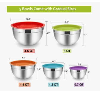 Foto 2 | Foto 2 | Juego Bowls Acero Inox Ensaladera Mezclar Cocina Multicolor