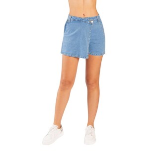 Foto 1 | Foto 1 | Falda Short De Mezclilla Tiro Alto Jeanswest Azul