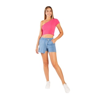 Foto 2 | Foto 2 | Falda Short De Mezclilla Tiro Alto Jeanswest Azul