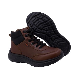 Foto 6 | Foto 6 | Bota De Piel Para Niño Audaz 443205-n Café Claro Ajuste Agujeta