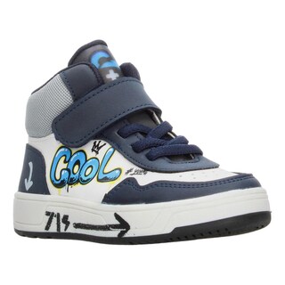Foto 2 | Foto 2 | Tenis Niño Toddler Vavito Grafiti Azul Marino Mid Cut Tipo Bota Casual Cintas Velcro Ajustable Blanco
