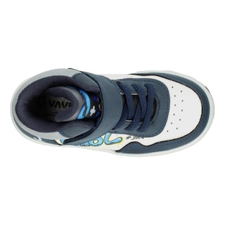 Foto 8 | Foto 8 | Tenis Niño Toddler Vavito Grafiti Azul Marino Mid Cut Tipo Bota Casual Cintas Velcro Ajustable Blanco