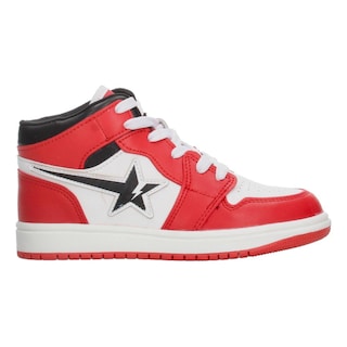 Foto 1 | Foto 1 | Tenis Niño Vavito Rojo Blanco Tipo Bota Diseño De Estrella Casual Sneakers Cintas Ajustables Blanco