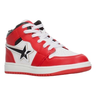 Foto 2 | Foto 2 | Tenis Niño Vavito Rojo Blanco Tipo Bota Diseño De Estrella Casual Sneakers Cintas Ajustables Blanco