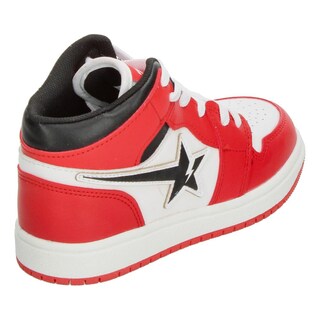 Foto 3 | Foto 3 | Tenis Niño Vavito Rojo Blanco Tipo Bota Diseño De Estrella Casual Sneakers Cintas Ajustables Blanco