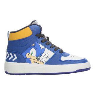 Foto 1 | Foto 1 | Tenis Niño Sonic Azul Tipo Bota Mid Cut Casual Streetwear Ligero Gamer Videojuego Cintas Ajustables Blanco