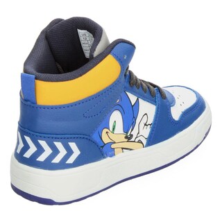 Foto 3 | Foto 3 | Tenis Niño Sonic Azul Tipo Bota Mid Cut Casual Streetwear Ligero Gamer Videojuego Cintas Ajustables Blanco