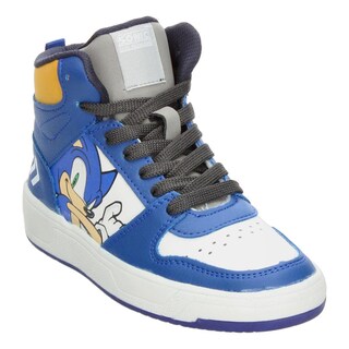 Foto 4 | Foto 4 | Tenis Niño Sonic Azul Tipo Bota Mid Cut Casual Streetwear Ligero Gamer Videojuego Cintas Ajustables Blanco