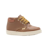 Botín Piel Niño Dogi Color Camel Plantilla Con Arco Suela Beige