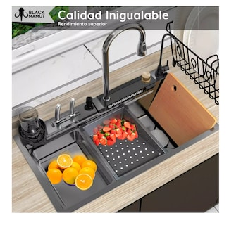 Foto 2 | Foto 2 | Fregadero De Cocina Acero Inoxidable Tarja Cascada Color Negro