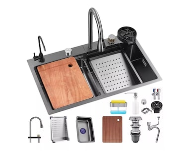 Foto 1 | Foto 1 | Fregadero De Cocina De Acero Inoxidable Con Accesorios 68x45 Color Gris Wünd