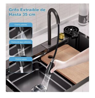 Foto 3 | Foto 3 | Fregadero De Cocina De Acero Inoxidable Con Accesorios 68x45 Color Gris Wünd