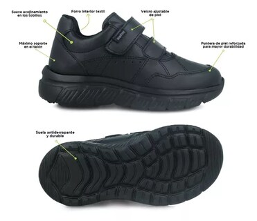 Foto 6 | Foto 6 | Zapato Escolar Audaz de Piel Negro para Niño